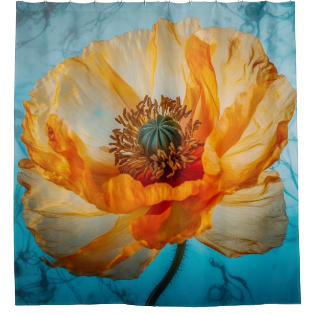 Orange Beauty Duschvorhang (Vorderseite)