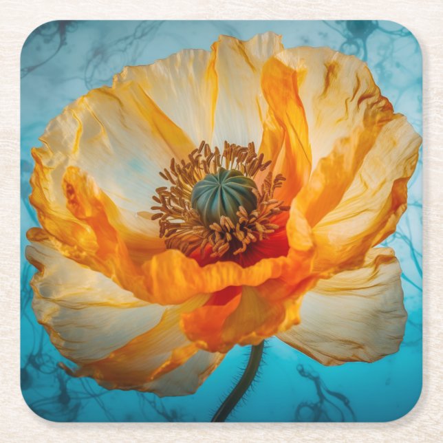 Orange Beauty Rechteckiger Pappuntersetzer (Vorderseite)