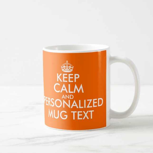 Orange Behielt Calm Tasse | Individualisierbare Vo (Rechts)