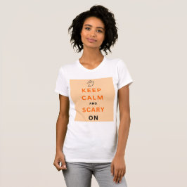 Orange Behielt Calm und Beängstigend On Text Hallo T-Shirt