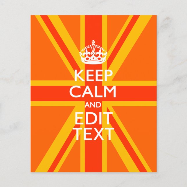 Orange Behielt Ruhe und Ihren Text auf einer Union Flyer (Vorne)