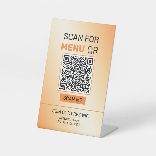 Orange & Beige Hintergrundbild Pedestzeichen Sockelschild (Vorderseite)