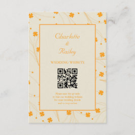 Orange Beige Retro Y2K 70er Blume Muster Begleitkarte