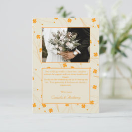 Orange Beige Retro Y2K 70er Blume Muster Dankeskarte