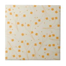 Orange Beige Retro Y2K 70er Blume Muster