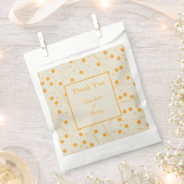 Orange Beige Retro Y2K 70er Blume Muster Geschenktütchen