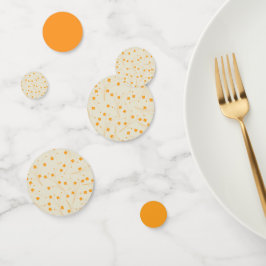 Orange Beige Retro Y2K 70er Blume Muster Konfetti