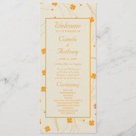 Orange Beige Retro Y2K 70er Blume Muster Programm