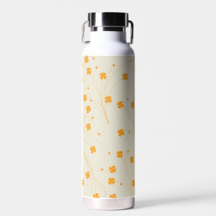 Orange Beige Retro Y2K 70er Blume Muster Trinkflasche