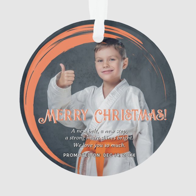 Orange Belt Judo Promotion Christmas Ornament  (Rückseite)