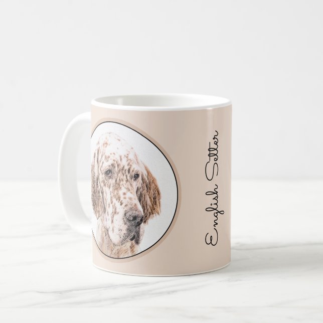 Orange Belton Painting Dog Art Kaffeetasse (Vorderseite Links)