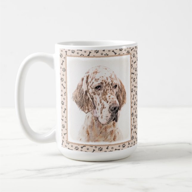 Orange Belton Painting Dog Art Kaffeetasse (Links)