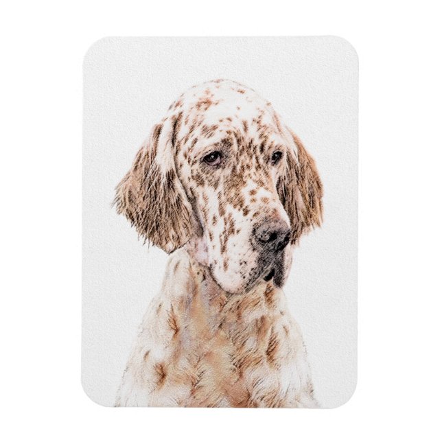 Orange Belton Painting Dog Art Magnet (Vertikal)