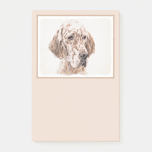 Orange Belton Painting Dog Art Post-it Klebezettel (Vorderseite)