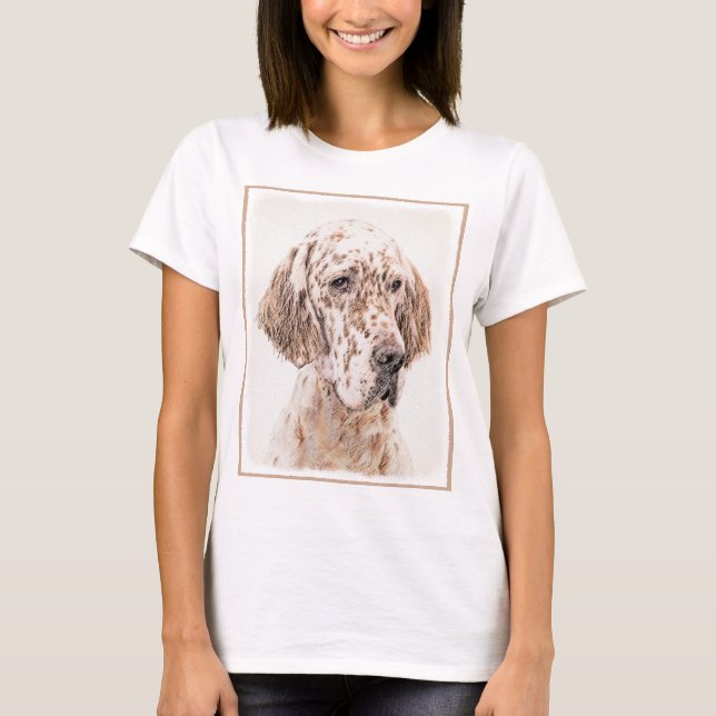 Orange Belton Painting Dog Art T-Shirt (Vorderseite)