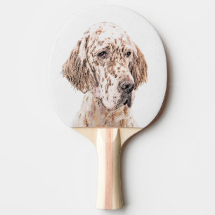 Orange Belton Painting Dog Art Tischtennis Schläger
