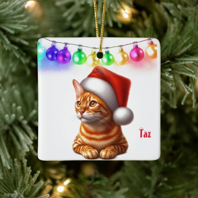 Orange Bengalisch Cat Weihnachtsschmuck (Baum)