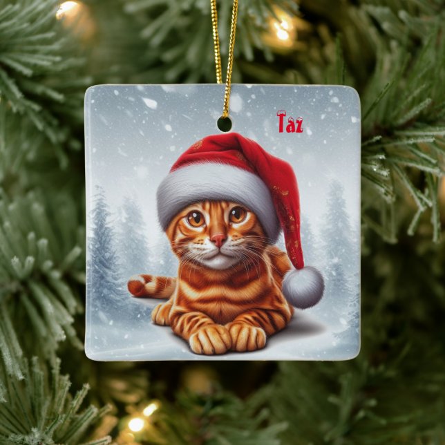 Orange Bengalisch Cat Weihnachtsschmuck (Baum)