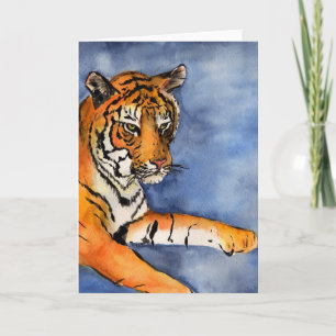 Orange Bengalisch Tiger Grußkarte (vertikal) Karte