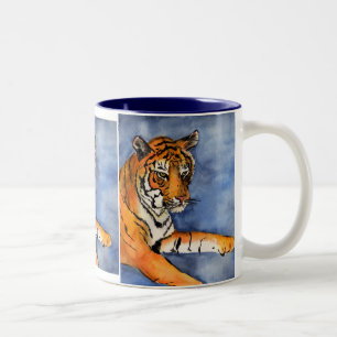 Orange Bengalisch Tiger Wasserfarbe Tasse oder Cup