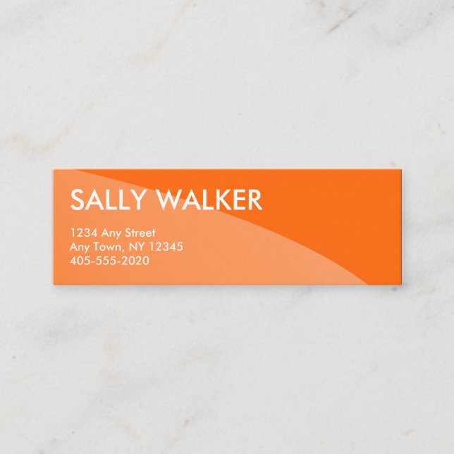 Orange berufliche moderne Minigeschäftskarten Mini Visitenkarte (Vorderseite)