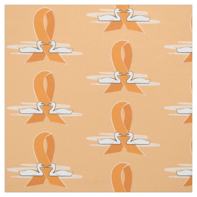 Orange Bewusstseins-Band mit Schwänen Stoff (Muster)