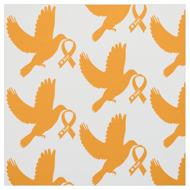 Orange Bewusstseins-Band mit Taube der Hoffnung Stoff (Muster)