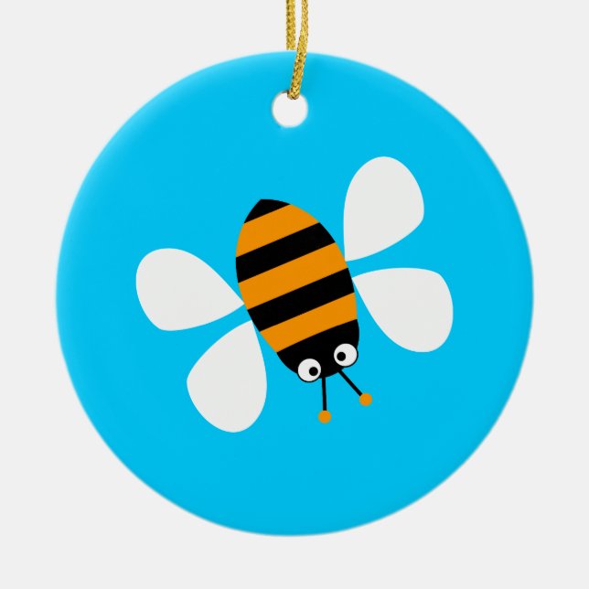 Orange Biene Keramikornament (Vorne)