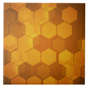 Orange Bienenwabenhexagonmuster Fliese