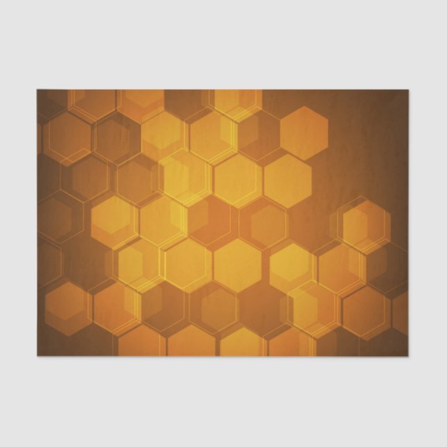 Orange Bienenwabenhexagonmuster Seidenpapier (Vorderseite)
