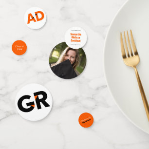 Orange Big Fett Angle Cut Letters Abschluss Konfetti