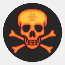 Orange Biogefährdung Skull Sticker