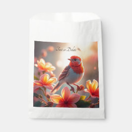 Orange Bird Floral Fevor Bag Geschenktütchen