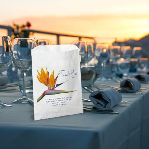 Orange Bird of Paradise Wedding Message Geschenktütchen