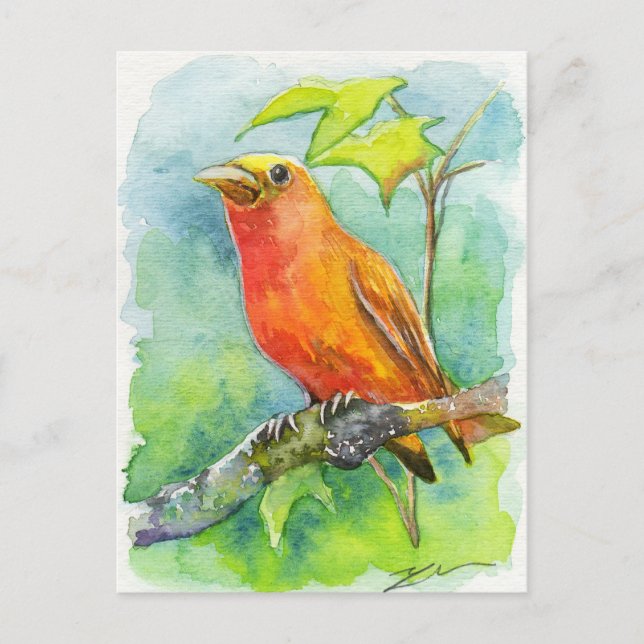 Orange Bird Postkarte (Vorderseite)