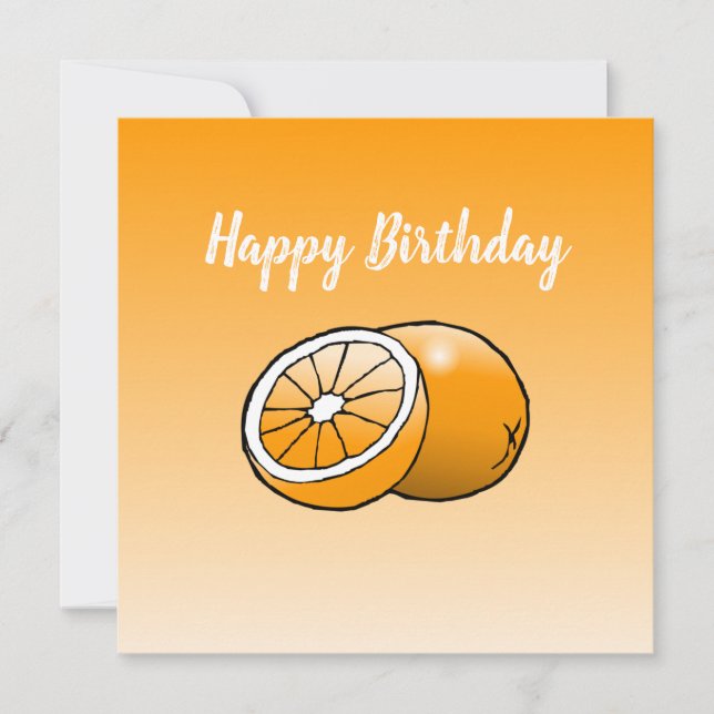 Orange Birthday Card Karte (Vorderseite)