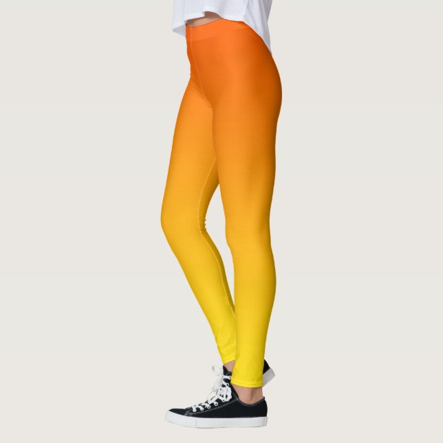 Orange bis gelb Gradientenombre Leggings (Links)