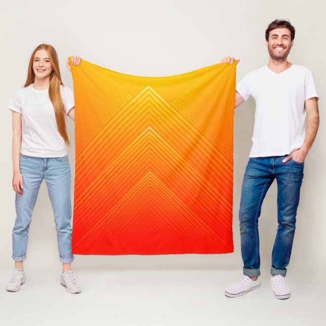 Orange bis gelbe geometrische Orange Fleecedecke (Beispiel)