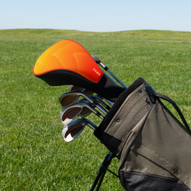 Orange bis gelbe geometrische Orange Golf Headcover (In SItu)