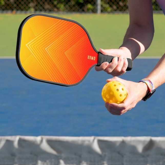 Orange bis gelbe geometrische Orange Pickleball Schläger (InSitu)