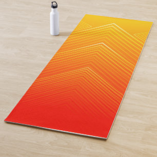 Orange bis gelbe geometrische Orange Yogamatte