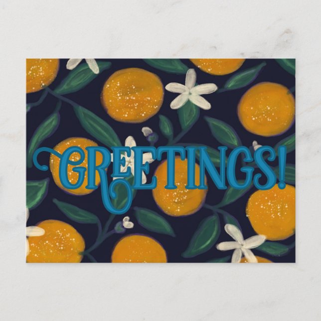 Orange Bist Du Froh Postkarte (Vorderseite)