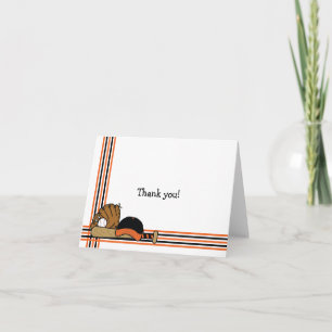 Orange & Black Baseball Vielen Dank Hinweis Babydu Dankeskarte