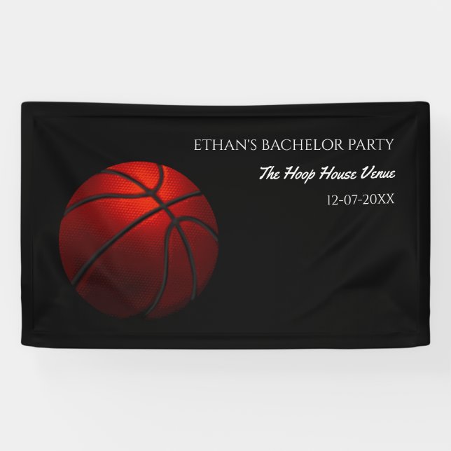 Orange Black Basketball Wochenende Party - Champio Banner (Horizontal)