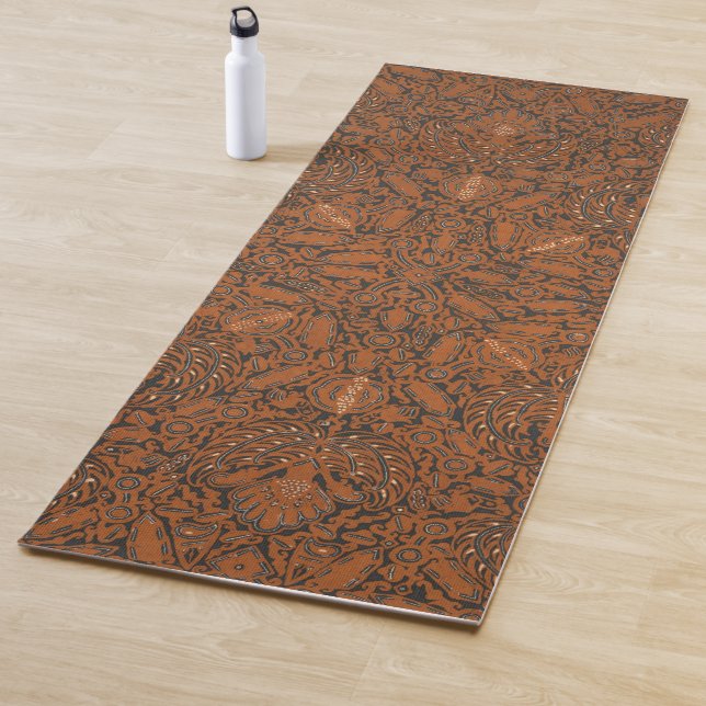 Orange & Black Batik Yoga Mat Yogamatte (Beispiel)