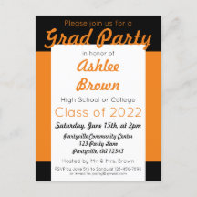 Orange Black Bold Party Abschluss