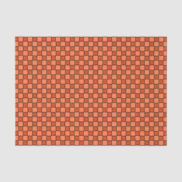 Orange Black Checkerboard Muster Seidenpapier