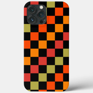 Orange Black Checkered Gingham Pattern Case-Mate iPhone Hülle