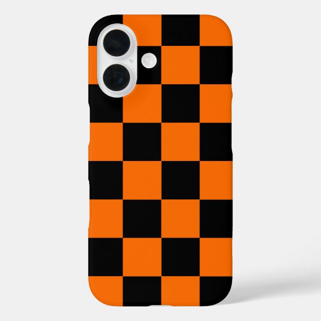 Orange Black Checkered Karo Pattern Case-Mate iPhone Hülle (Rückseite)