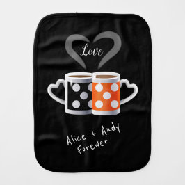 Orange + Black Coffee Color Trenddesign POP ART Baby Spucktuch